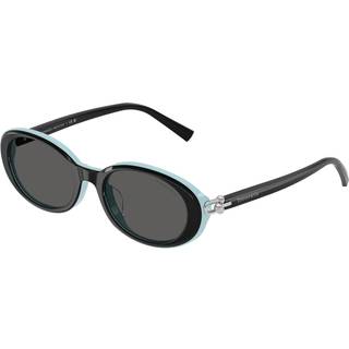 Tiffany Kvinde TF4242D 8055S4 Solbriller Acetat Sort Grå Rund Normal