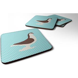 """" Caroline's Treasures Large Pigeon Blue Check Decorative Coasters 3.5 """" """" Multicolor """"