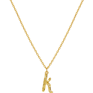 Maanesten Halskæde - K Alphabet - Gold Colour