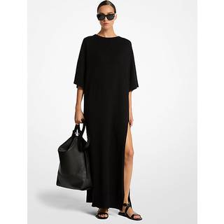 MK Cashmere and Linen Slit Caftan - Black - Michael Kors - M-L