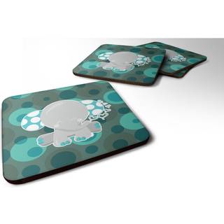 """" Caroline's Treasures Polkadot Naptime Elephant Foam Coaster Set på 4 3,5 multicolor """"
