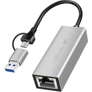 LogiLink USB-A/-C til 2,5G LAN-adapter. Perfekt til streaming, gaming og hjemmekontor