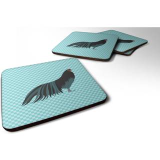 """" Caroline's Treasures Sumatra Chicken Blue Check Decorative Coasters 3.5 Multicolor """"