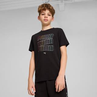 Men&#39;s Puma Essentials Logo Lab Tee Youth, Black, Size 7-8Y, Clothing - Black - 7-8Y