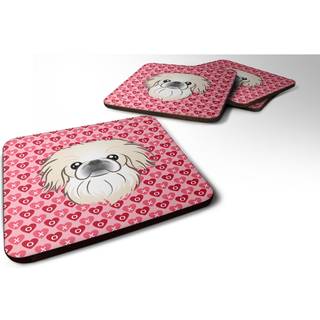 """" Caroline's Treasures Pekingese Hearts Foam Coaster Set på 4 3,5 multicolor """"