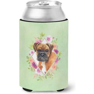 Caroline's Treasures CK4305cc tyske bokser Green Flowers kan eller flaske Hugger Køler Vaskbar Drink Sleeve sammenfoldelig drik isoleret Holder k