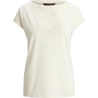 Lauren Ralph Lauren Lauren Ralph Lauren Cream Grieta Floral Emrodiered T-Shirt
