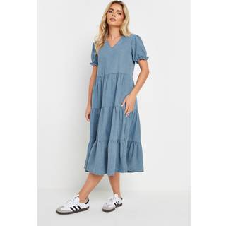 PixieGirl Petite PixieGirl Petite Kortærmet Tiered Frill 100% Bomuld Midi Kjole - EU 36 Petite (UK 8 P)