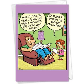 Nobleworks - 1 Tillykke med f?dselsdagen lyk?nskningskort Funny - Cartoon Comic Humor Fejr f?dselsdage Notecard - Gamle civilisationer C6785BFG