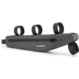 Grå cykeltaske til stel – vandtæt