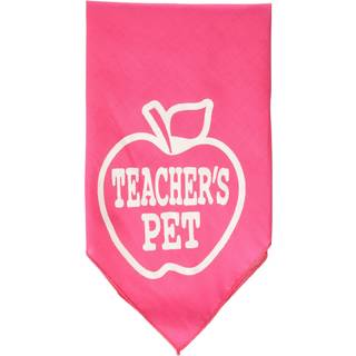 Lärare Pet Screen Print Bandana Bright Pink Small