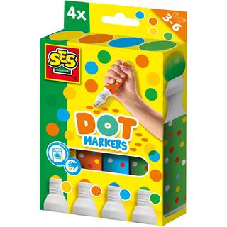 SES Creative Dot Markers for Kids - Create Dot Art - 4 XXL Dot Markers - Make Large Dots