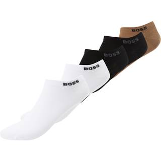 BOSS 5pak bomuld ankelstrømper brun, hvid og sort til herre.