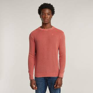 Serrated Knitted Sweater - Red - Men