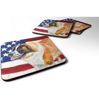"""" Caroline's Treasures Saint Bernard Patriotic Decorative Coasters multicolor """"