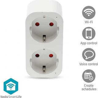 NEDIS SmartLife Smart Plug | Wi-Fi | IP21 | Effektmåler | 3680 W | Type F (CEE 7/7) | 0 - 55 °C | Android™ / IOS | Hvid | 1 stk.