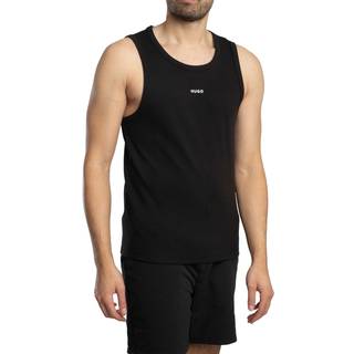 Tanktop i bomuldsblanding med ribstruktur og logoprint