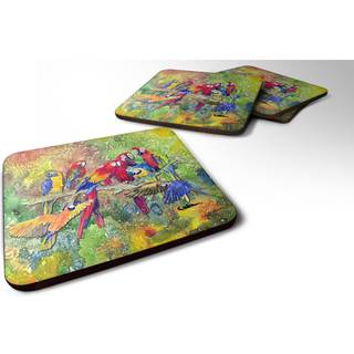 """" Caroline's Treasures 8600-2FC Bird-Parrot Foam Coasters (Sæt på 4) 3,5 """" ""H X 3,5"" """" W Multicolor """"