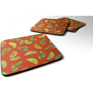 """" Caroline's Treasures Lemons Limes & Oranges Foam Coaster Set på 4 3,5 multicolor """"