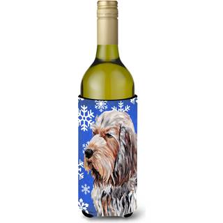 Otterhound Winter Snowflakes Wine Bottle Beverage Isulator Hugger SC9780Literk
