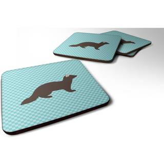 """" Caroline's Treasures Sable Marten Blue Check Dekorative Coasters 3.5 Multicolor """"