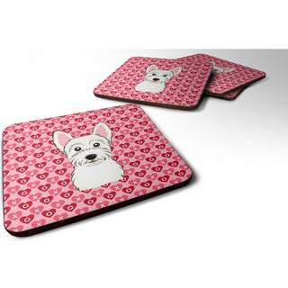 """" Caroline's Treasures Westie Hearts Foam Coaster Set på 4 3,5 multicolor """"