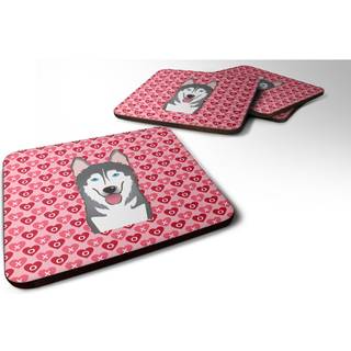 """" Caroline's Treasures Alaskan Malamute Hearts Foam Coaster Set på 4 3,5 multicolor """"