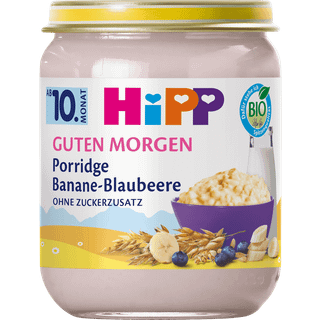 HiPP Økologisk morgenmadshavregrød med banan, blåbær og havregrød 93.44 DKK/1 kg (6 x 160.0g)