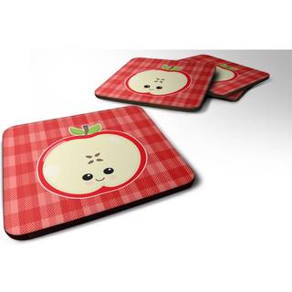 """" Caroline's Treasures Apple Face Foam Coaster Set på 4 3,5 multicolor """"