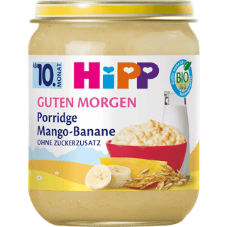 HiPP Økologisk morgenmadsgrød med mango, banan og havregryn 93.44 DKK/1 kg (6 x 160.0g)