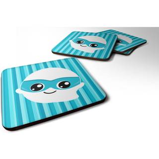 """" Caroline's Treasures Halloween Ghost Superhero Foam Coaster Set på 4 3,5 multicolor """"