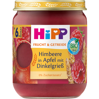 HiPP Økologisk frugt og mysliprodukter med spelt, hindbær og æble 105.94 DKK/1 kg (6 x 160.0g)