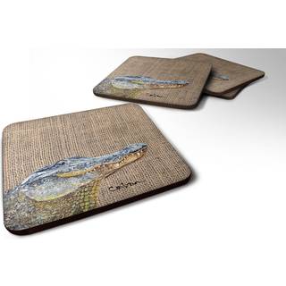 """" Caroline's Treasures 8733FC Alligator Foam Coasters (Sæt på 4) 3,5 """" ""H X 3,5"" """" W multicolor """"