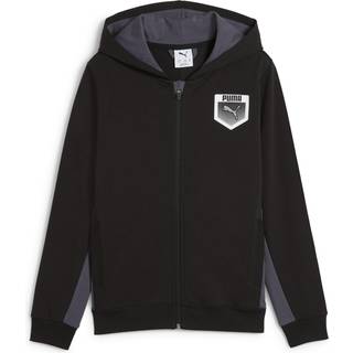 Men&#39;s Puma Active Sports Graphic Full-Zip Hoodie Youth, Black, Size 13-14Y, Clothing - Black - 13-14Y