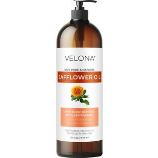 velona saflorolie 32 fl oz | 100 % ren og naturlig brerolie | Raffineret uddrivningspresset | Madlavning Hud Hr Fugtgivende krop og ansigt | Br