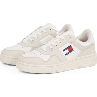 Tommy Hilfiger Beige Leather Men Sneakers
