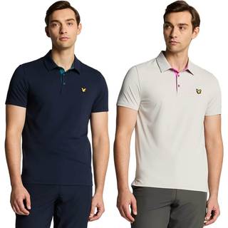Lyle Scott Polo med kontrastfarvet stolpelukning, navy