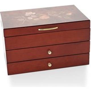 Mele & Co Walnut Rose Wooden Jewellery Box - P5530