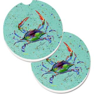 """" Caroline's Treasures Crab Set med 2 Cup Holder Car Coasters 8462Carc 2.56 Multicolor """"