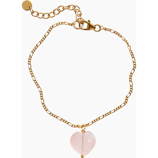 Amour Armbånd, Gold/Rose Quartz, 17-25 cm