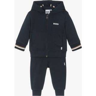 BOSStil drenge. J52126 Sæt med cardigan og marineblå bukser (18meses= 81cm), Casual, Sport, Bomuld, Multisport, Lange ærmer, børnetøj
