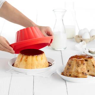 Lékué Puddingform med fad, rød