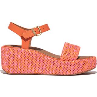 FitFlop FitFlop Orange Platforms Woven Wedge Ankle Strap Sandals