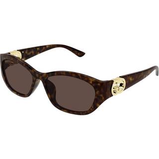 Gucci Kvinde Gucci GG1826SK 002 Solbriller Injiceret Havana Brun Rund