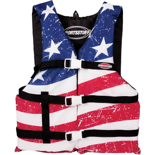 Sportstuff stjerner og striber redningsvest US Coast Guard godkendt type III Voksne b?rneungdomst?rrelser