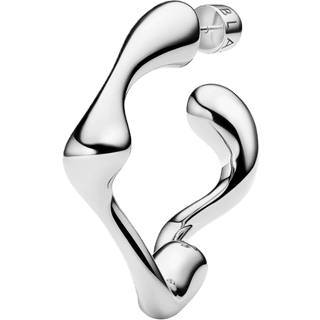 Maria Black Splash Hoop Small Silver Right - O/S