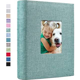 Vienrose fotoalbum 4x6 300 fotos linnedamme dækning med memoområder fotobog store kapacitetsslip-in billeder til bryllup baby ferie grøn