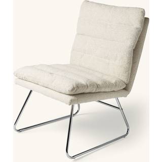 Søstrene Grene | Loungestol i boucléstof | 55 x 61,4 x 53,9 cm. | Knækket hvid