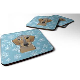 """" Caroline's Treasures BB1667FC Snowflake Wirehaired Dachshund Foam Coasters (Sæt på 4) 3.5 """" ""Multicolor"" ""