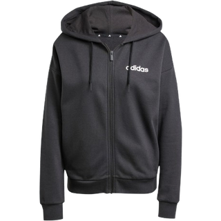 Essentials Linear Full-Zip French Terry hættetrøje - Black / White - 1X